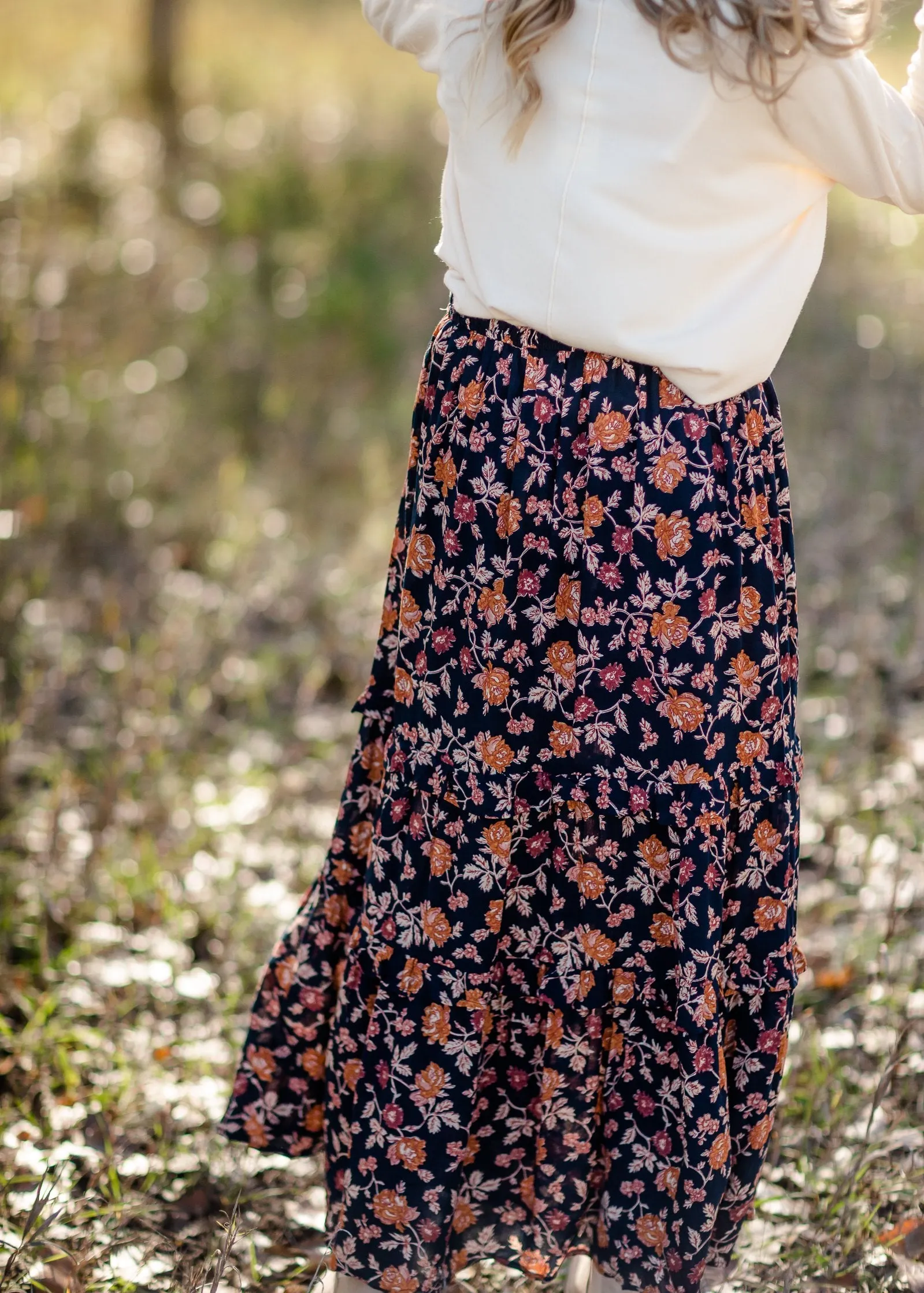 Floral Ruffle Tiered Maxi Skirt - FINAL SALE