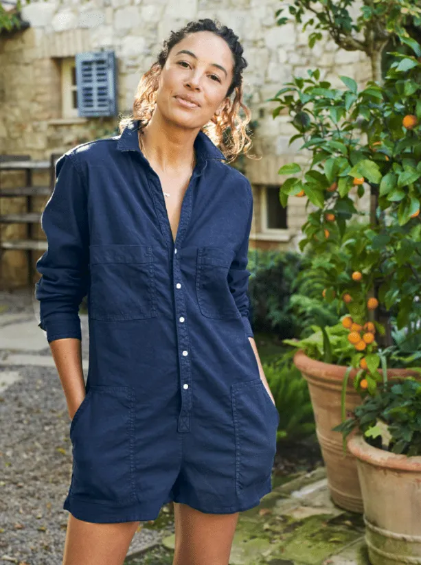 Frank & Eileen - Ireland Playsuit in Navy