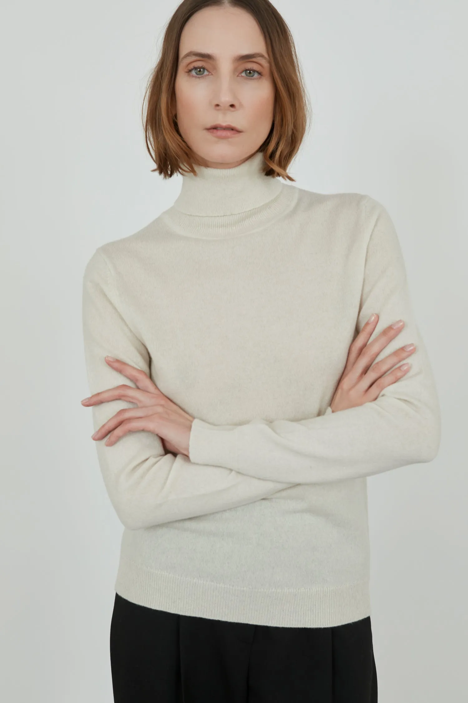 Frederica turtleneck knit | Off white - Ultrafine merino-cashmere-silk blend