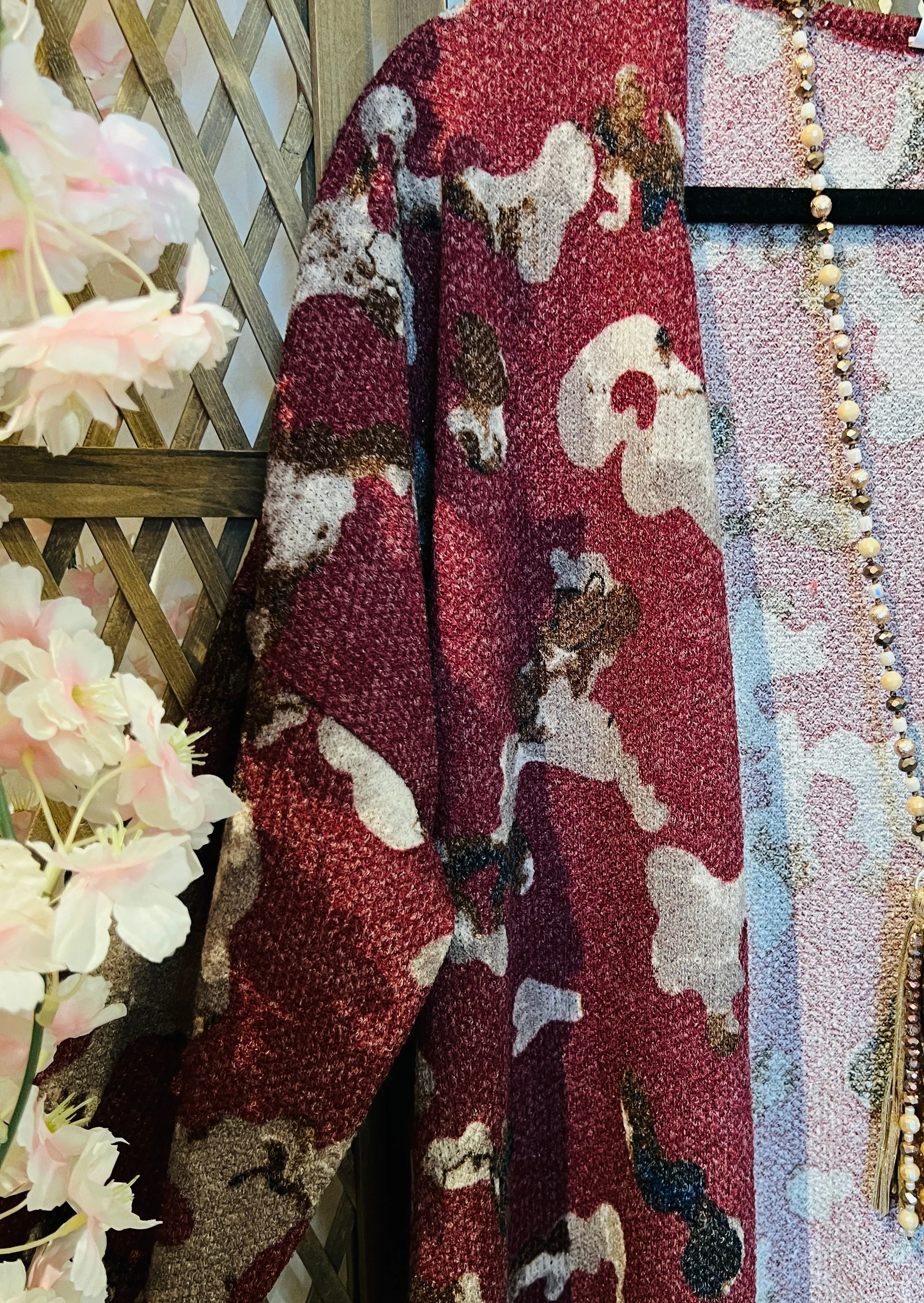 Fun Burgundy Cardigan