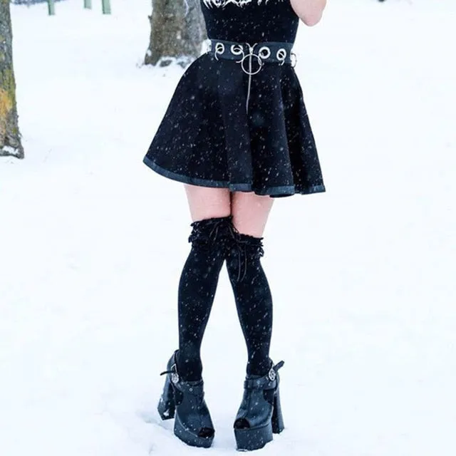 Gothic Skirt Summer Sexy Hoop Hollow Out Club Skirt