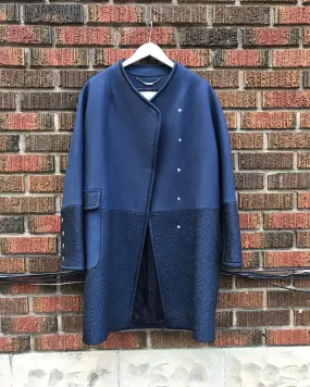 GRACE & OLIVER Collarless 3/4 Length Coat