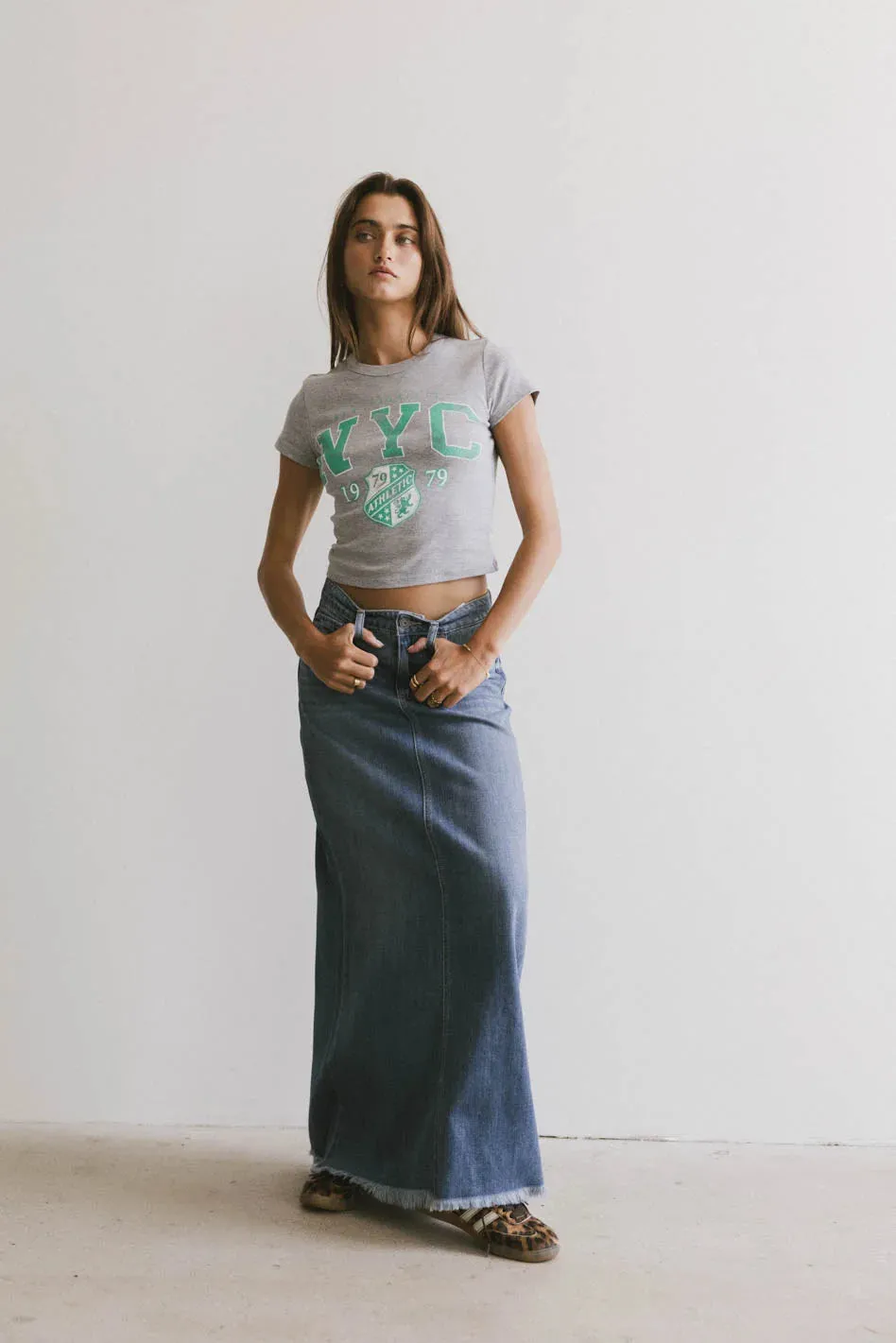 Heather Denim Maxi Skirt - FINAL SALE