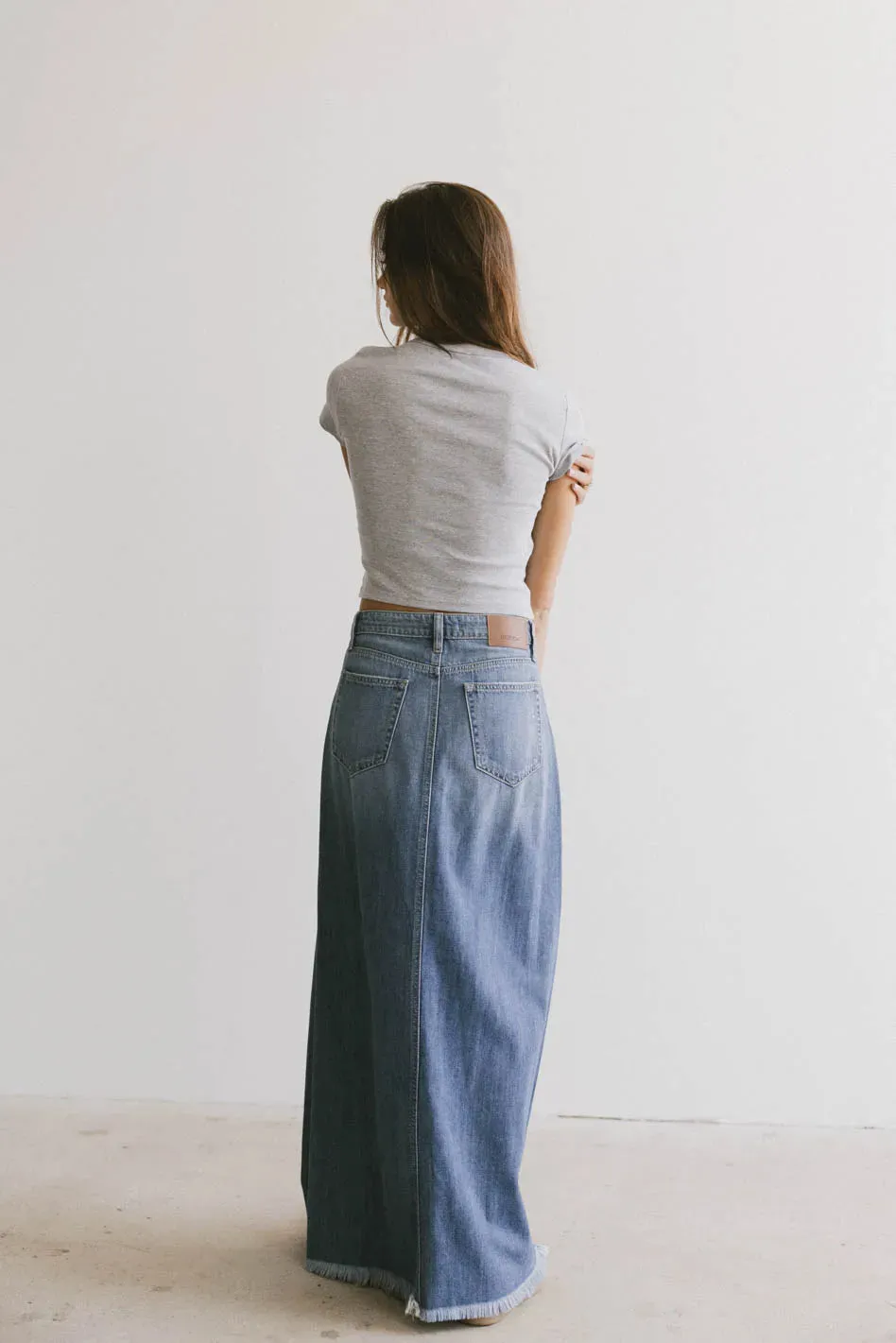 Heather Denim Maxi Skirt - FINAL SALE