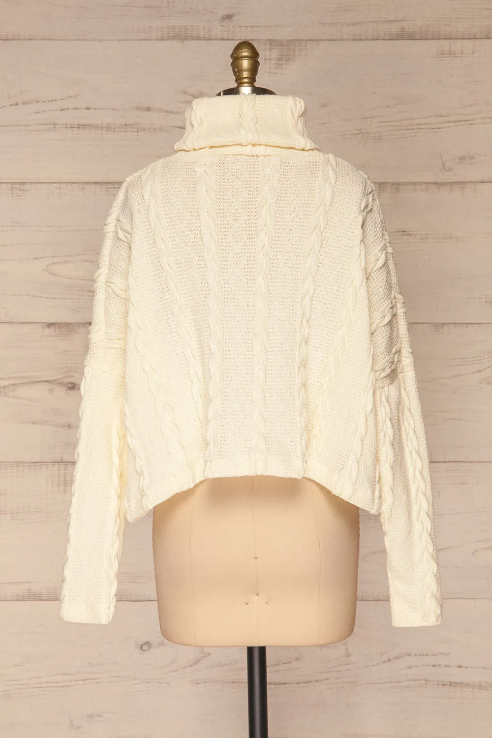 Hellen Cream | Cropped Knit Sweater