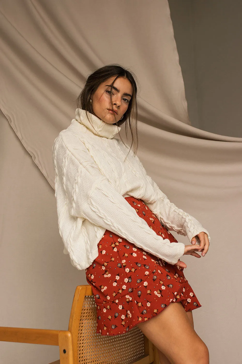 Hellen Cream | Cropped Knit Sweater