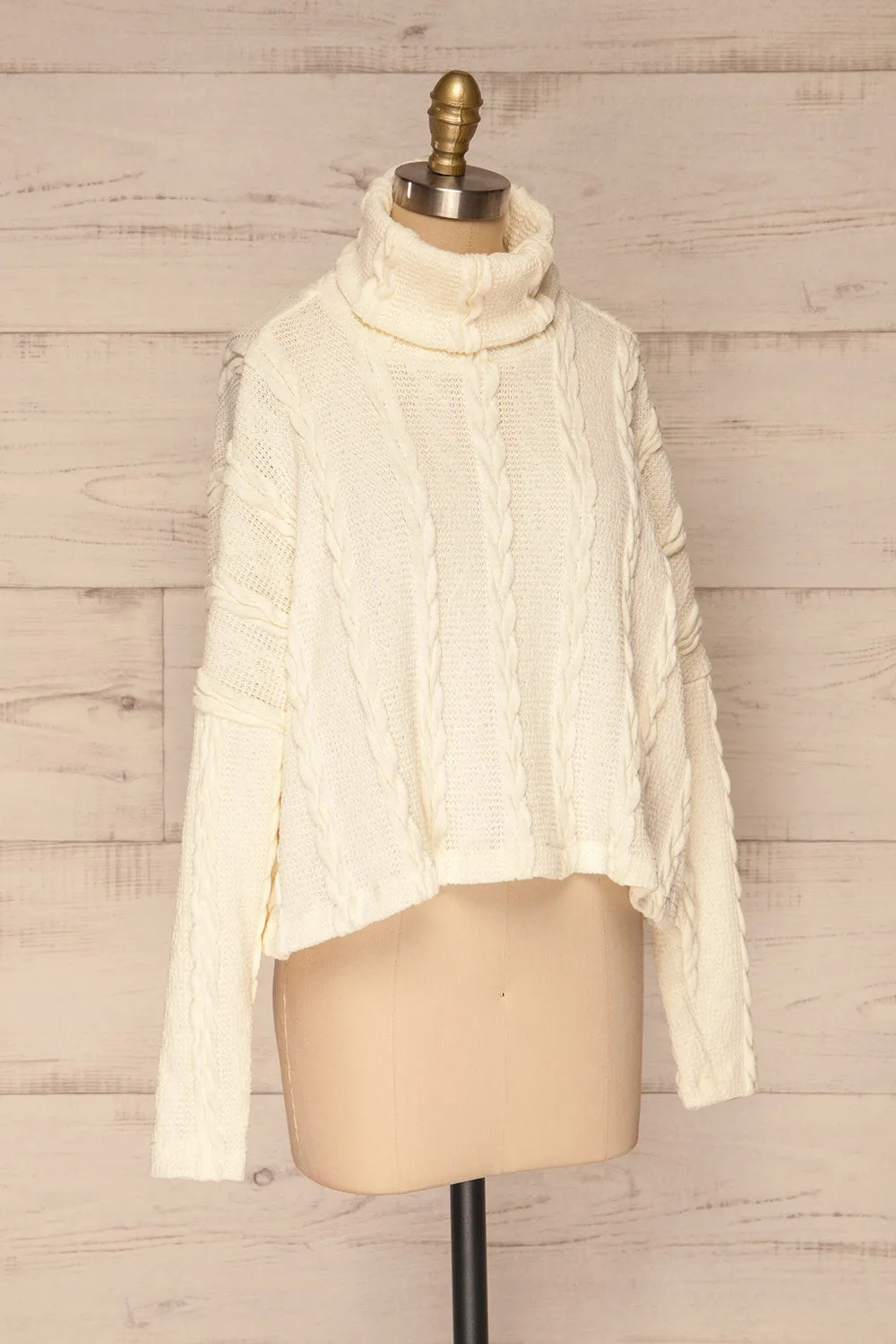 Hellen Cream | Cropped Knit Sweater