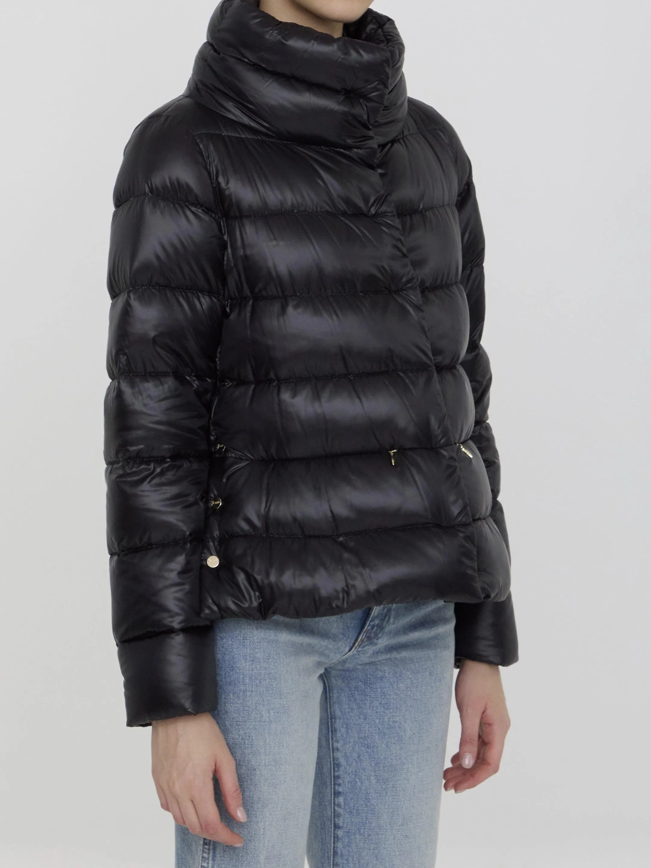 Herno Down Puffer Jacket In Nylon Black