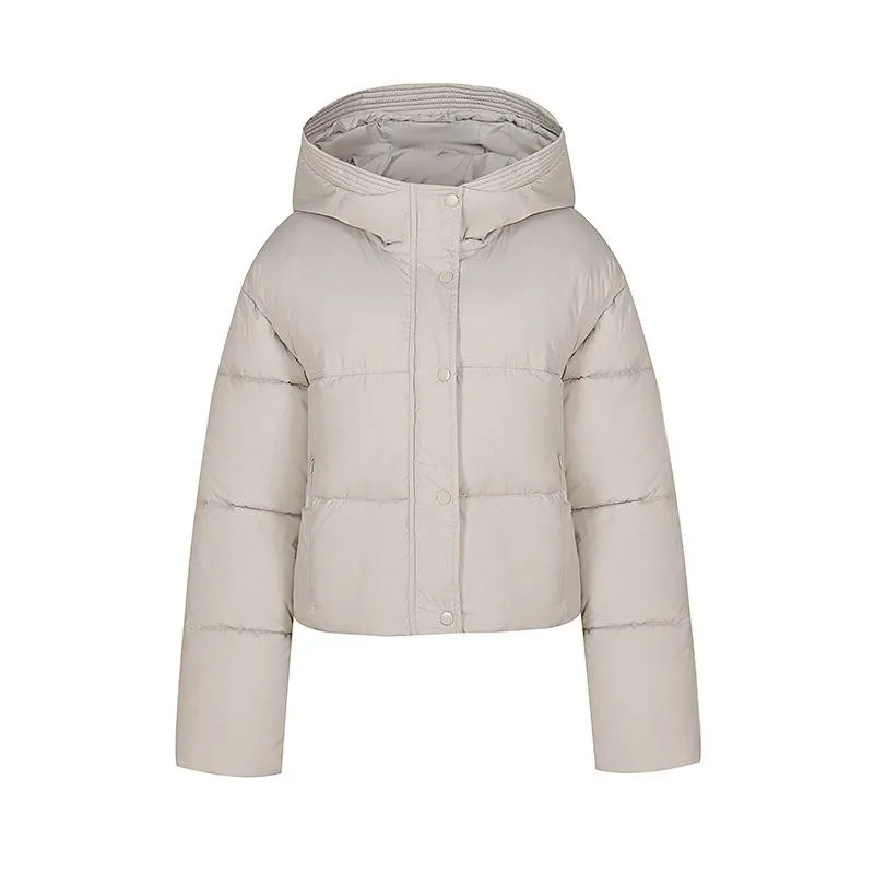 Hooded Zipper Cropped Puffer Jacket