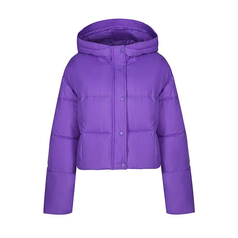 Hooded Zipper Cropped Puffer Jacket