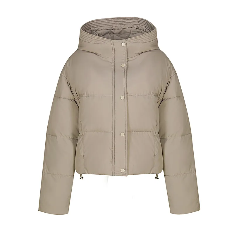 Hooded Zipper Cropped Puffer Jacket