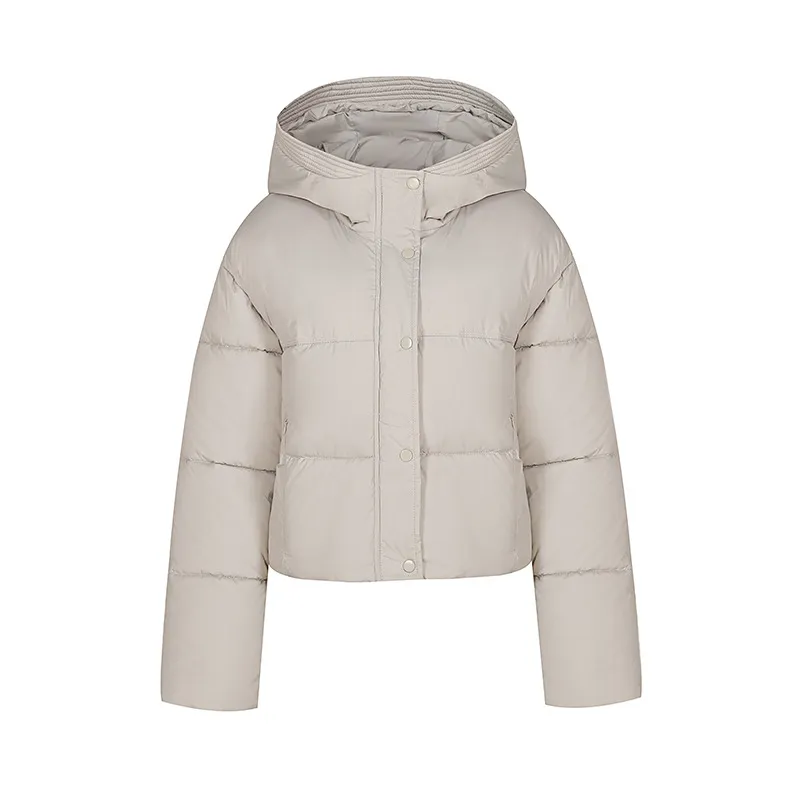 Hooded Zipper Cropped Puffer Jacket