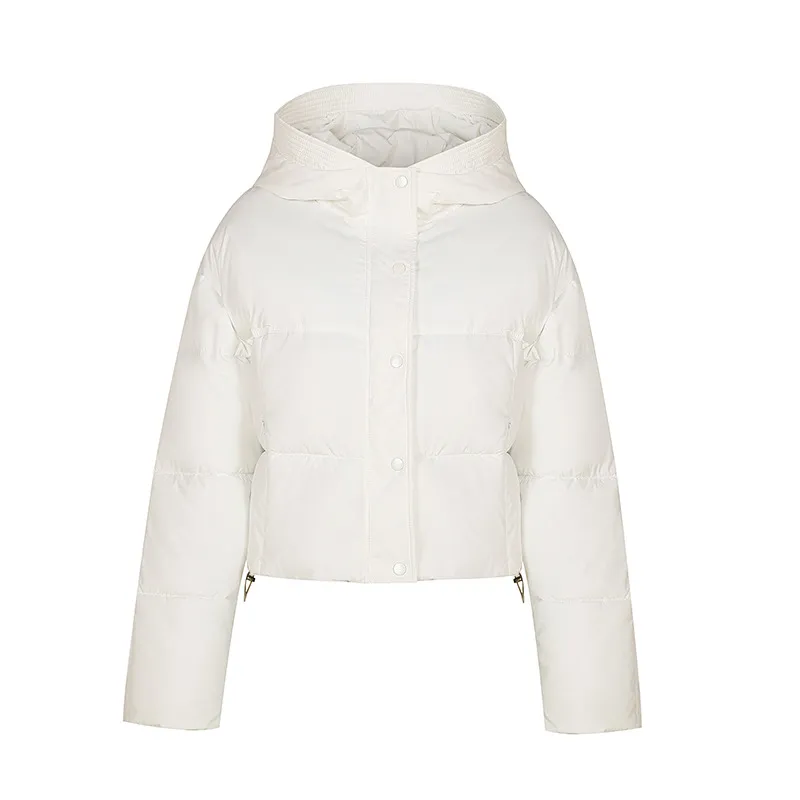 Hooded Zipper Cropped Puffer Jacket