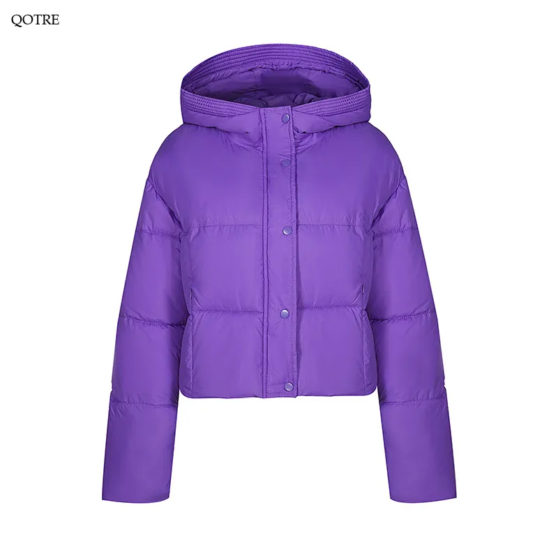 Hooded Zipper Cropped Puffer Jacket