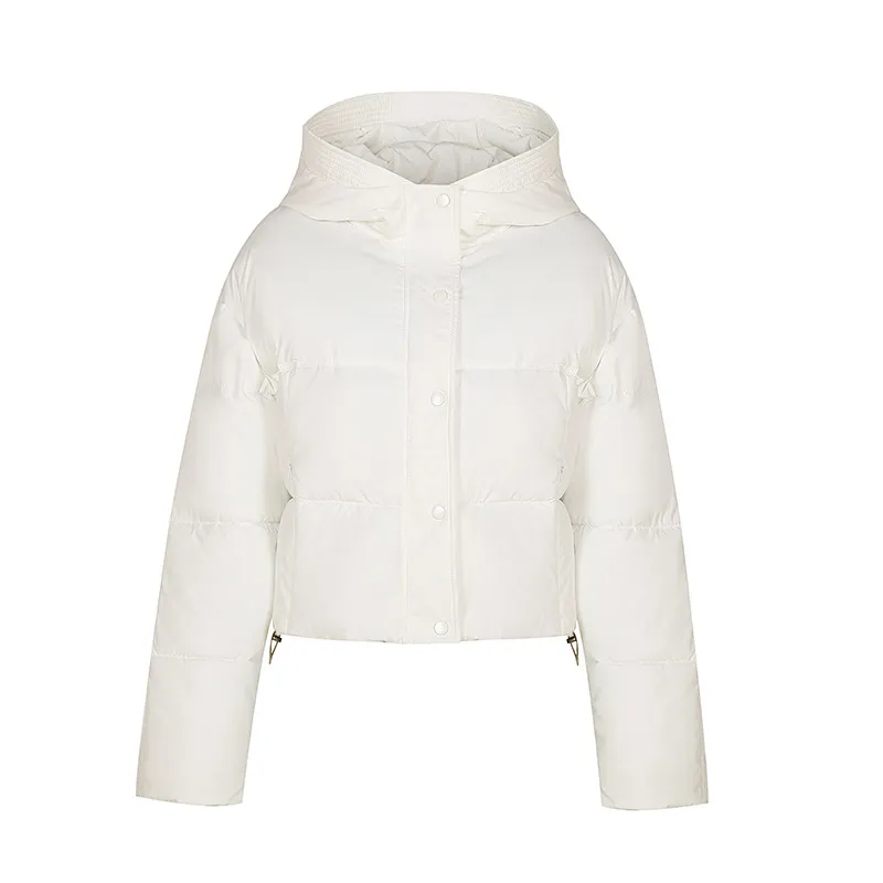 Hooded Zipper Cropped Puffer Jacket