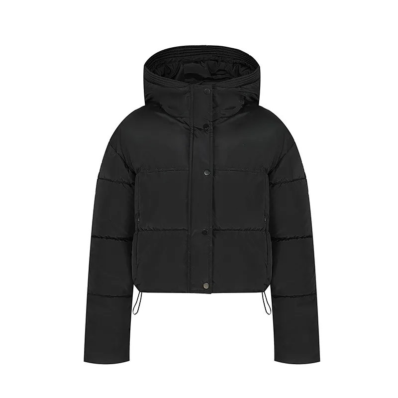 Hooded Zipper Cropped Puffer Jacket