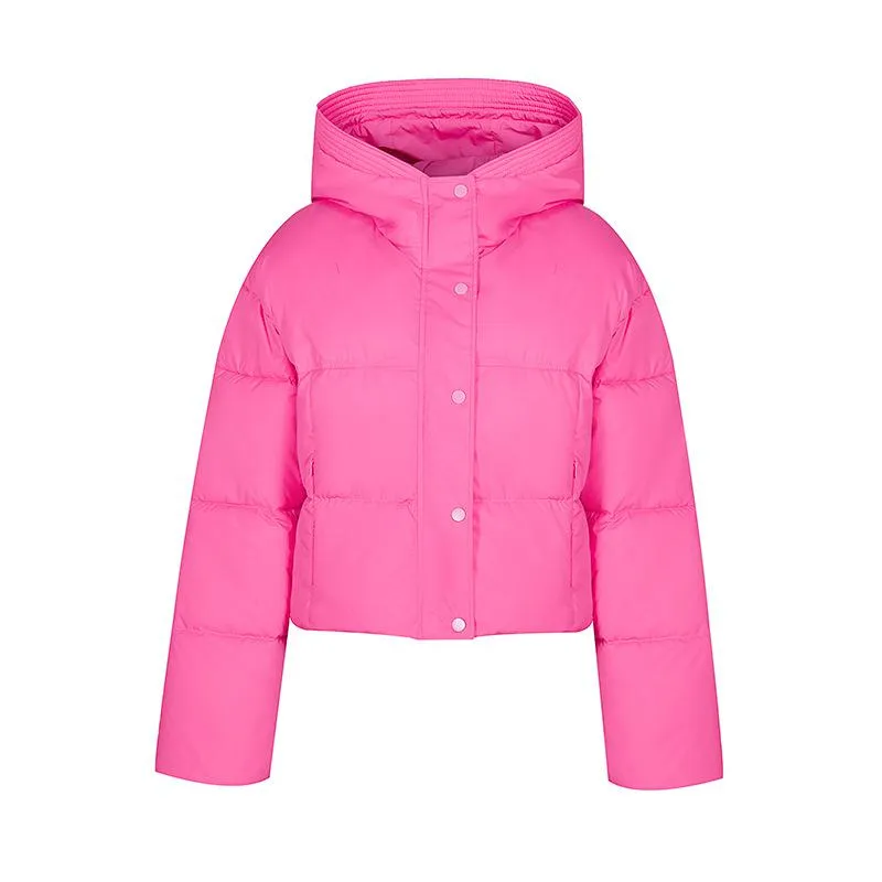 Hooded Zipper Cropped Puffer Jacket