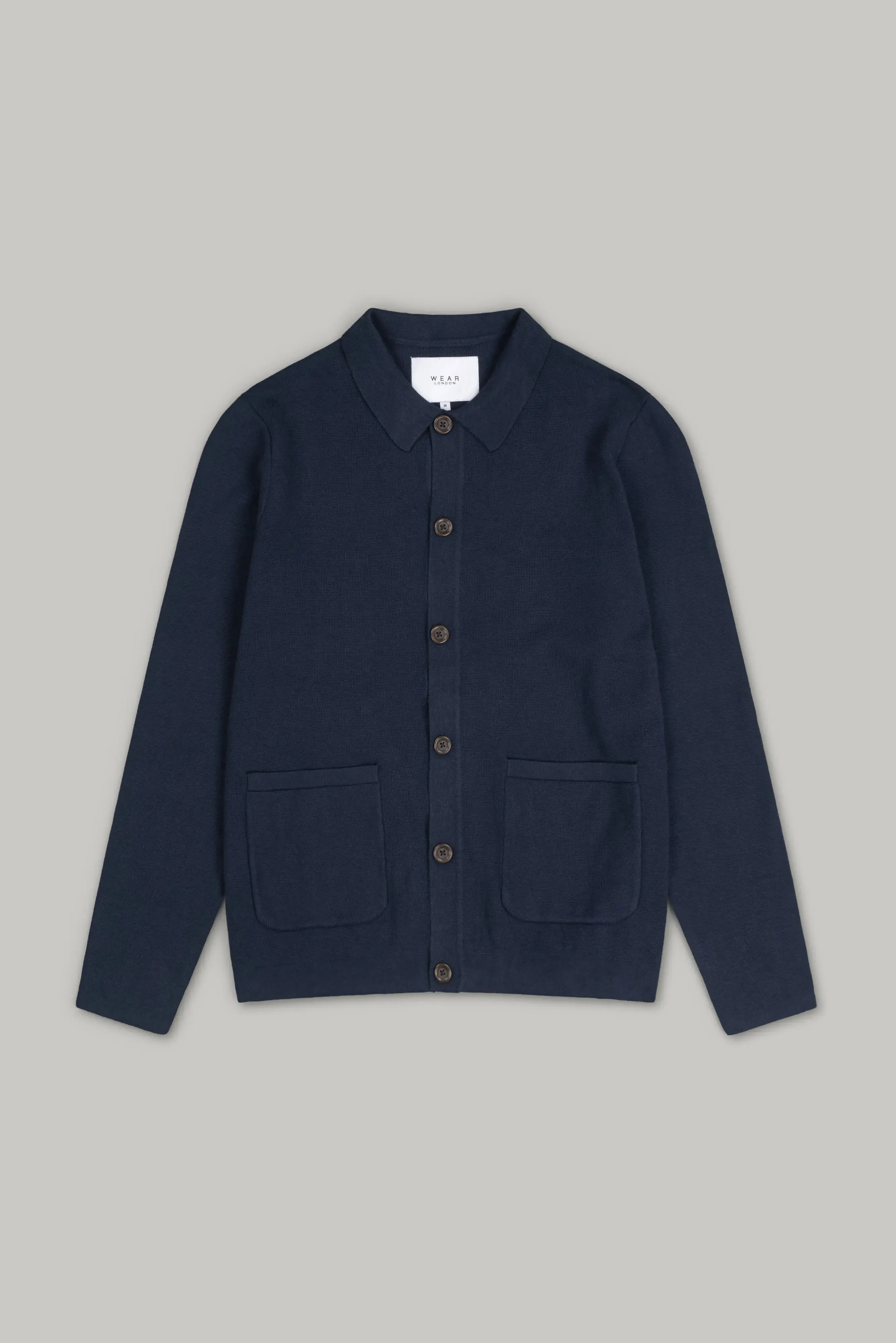 J Zippy Polo Cardigan Knitwear - Navy