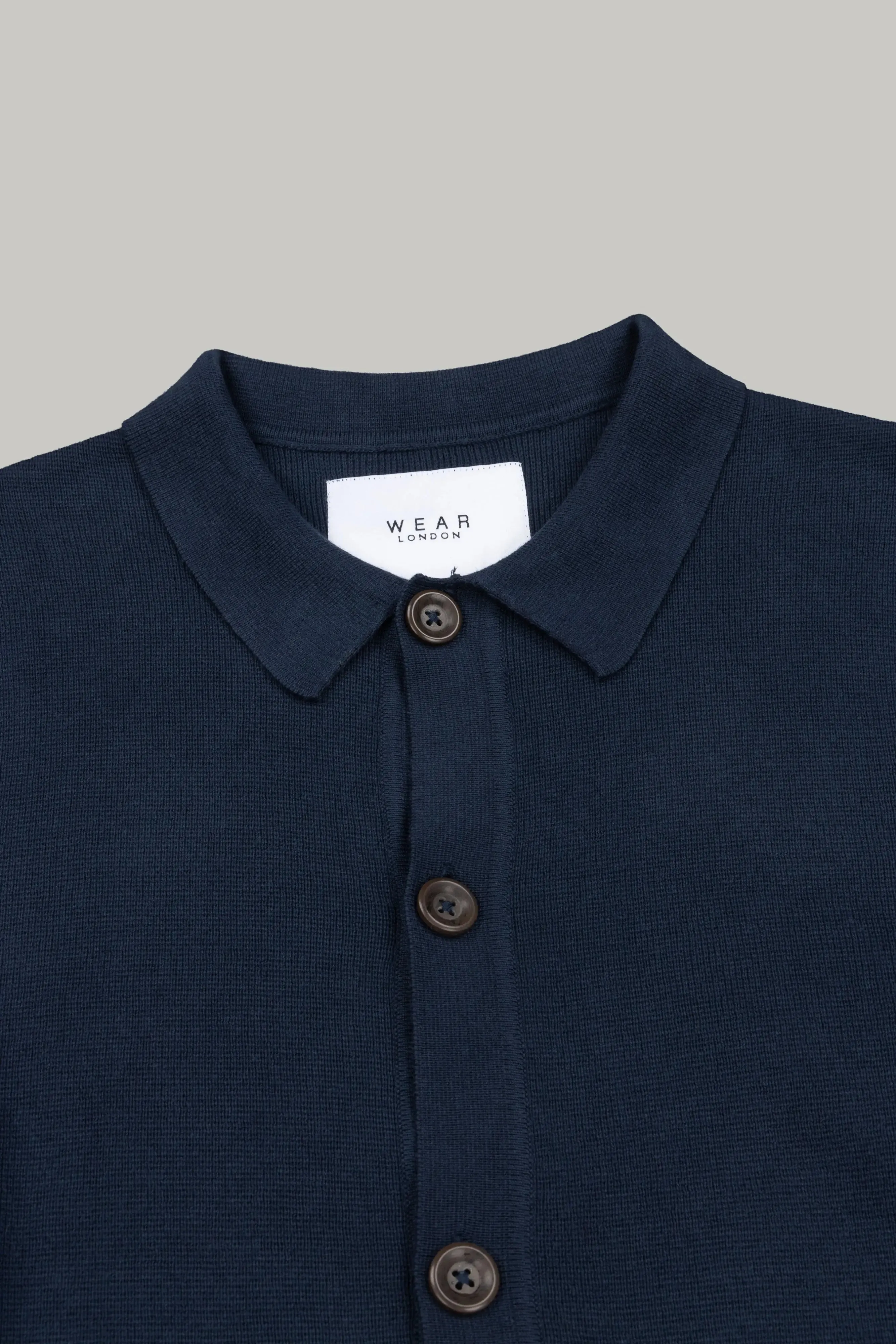 J Zippy Polo Cardigan Knitwear - Navy