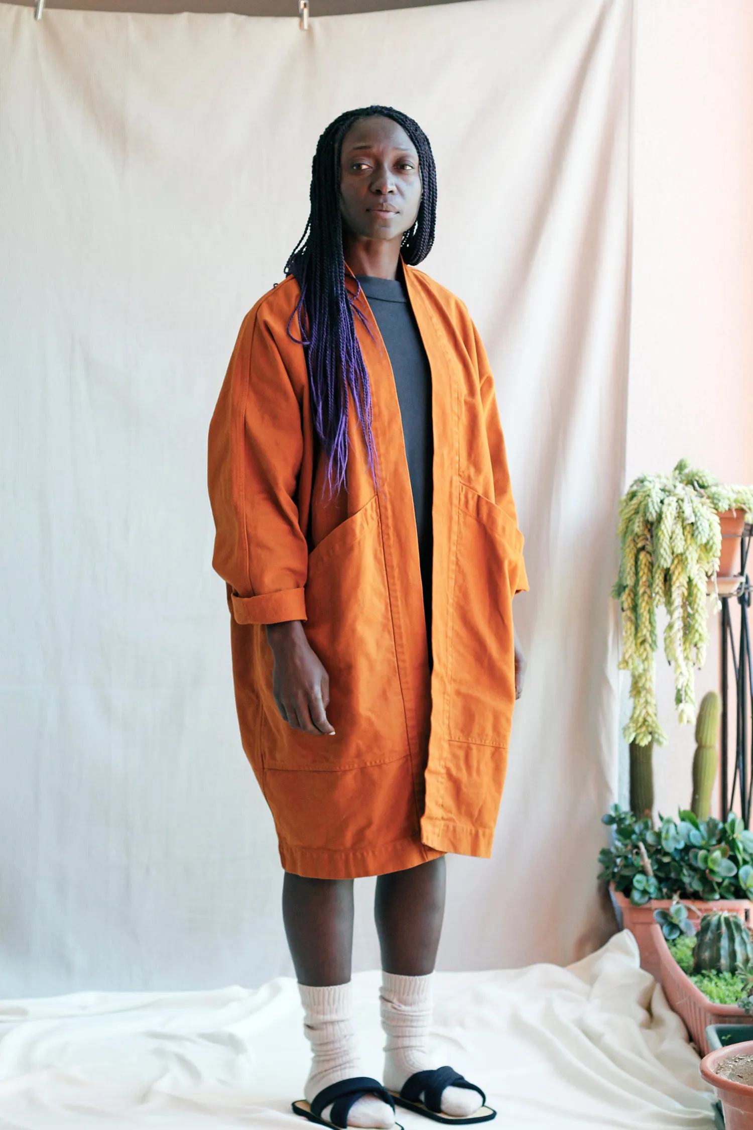 Jacket Big Pockets Strong Orange in ORGANIC Cotton