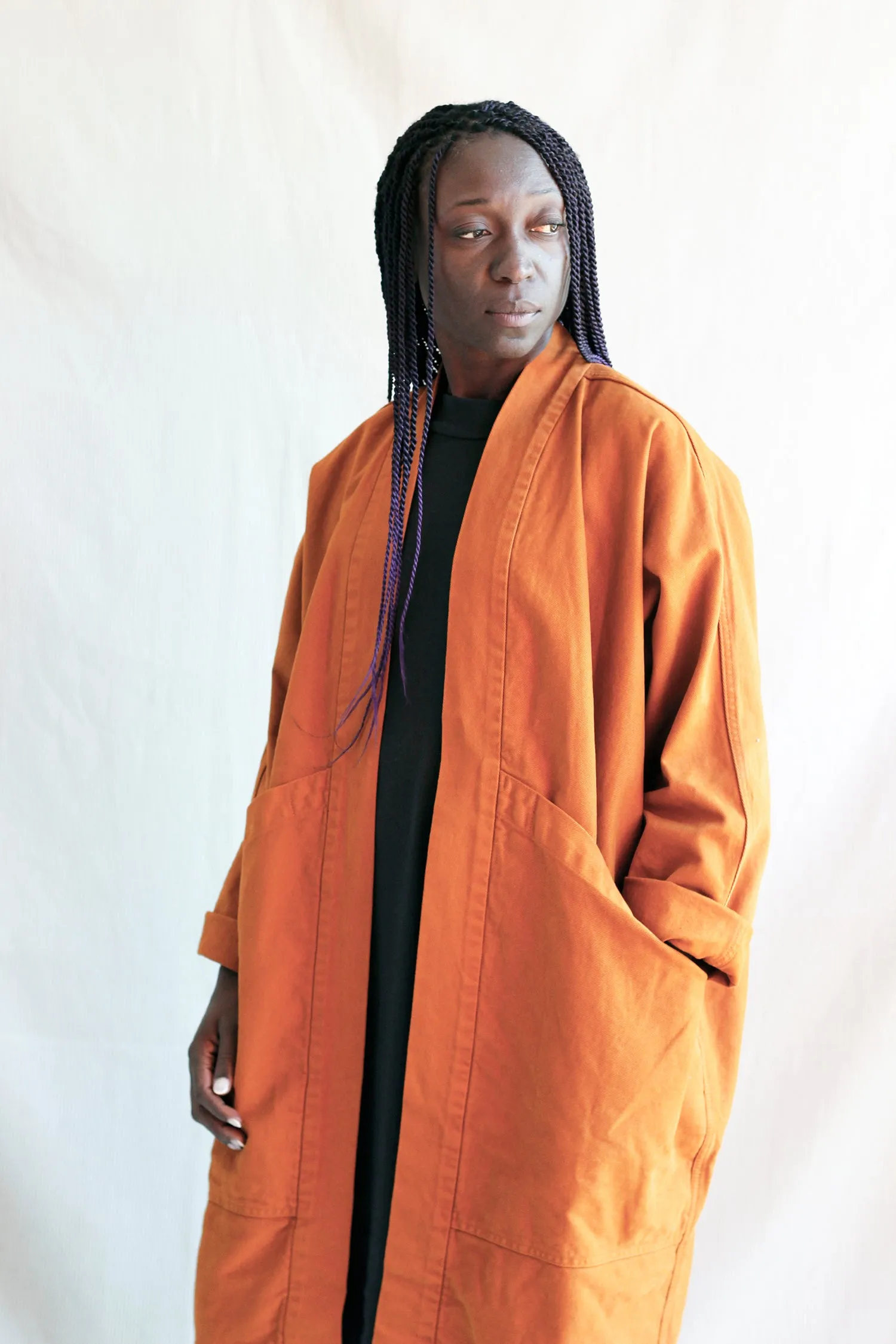 Jacket Big Pockets Strong Orange in ORGANIC Cotton