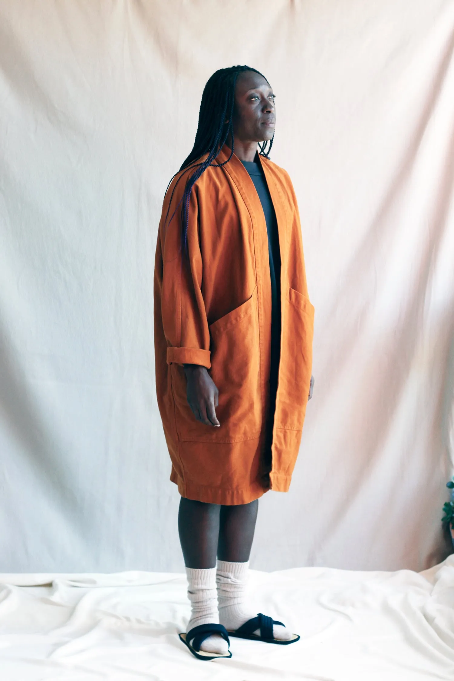 Jacket Big Pockets Strong Orange in ORGANIC Cotton