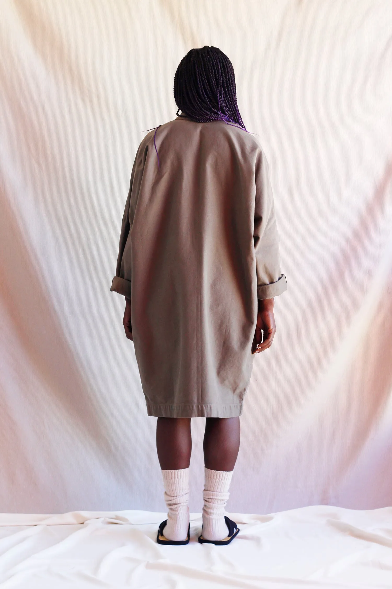 Jacket Big Pockets Taupe in ORGANIC Cotton