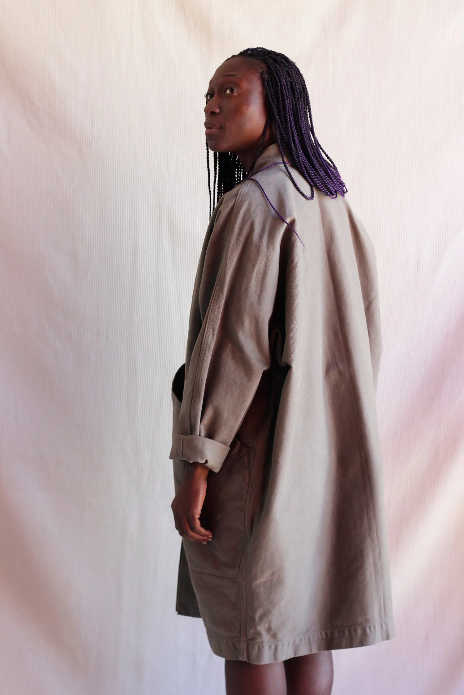 Jacket Big Pockets Taupe in ORGANIC Cotton