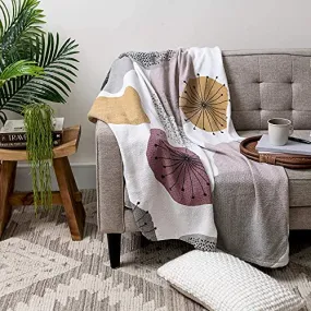Knit Throw Blanket for Couch Sofa and Bed 51''x71'' Beige
