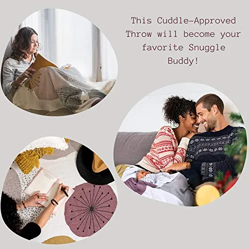 Knit Throw Blanket for Couch Sofa and Bed 51''x71'' Beige