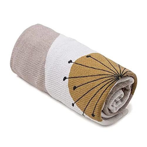 Knit Throw Blanket for Couch Sofa and Bed 51''x71'' Beige