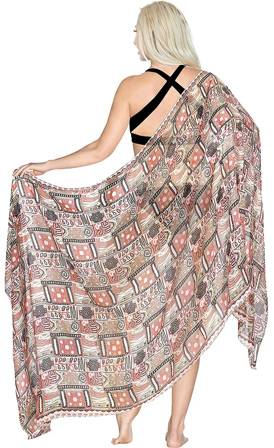 LA LEELA Women's Beachwear Bikini Wrap Cover up Swimsuit Dress Sarong 9 ONE Size