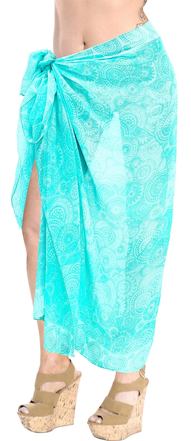 LA LEELA Women's Beachwear Bikini Wrap Cover up Swimsuit Dress Sarong 9 ONE Size