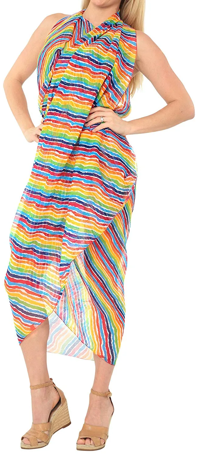 LA LEELA Women's Beachwear Bikini Wrap Cover up Swimsuit Dress Sarong 9 ONE Size