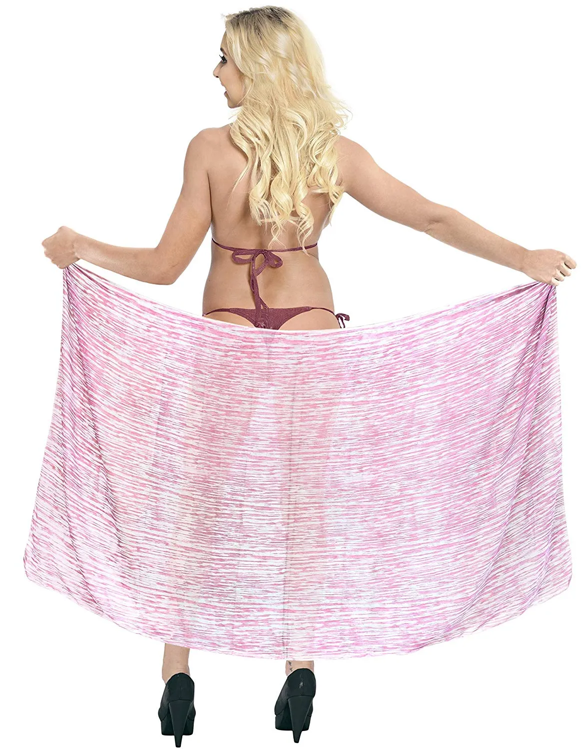 LA LEELA Women's Beachwear Bikini Wrap Cover up Swimsuit Dress Sarong 9 ONE Size