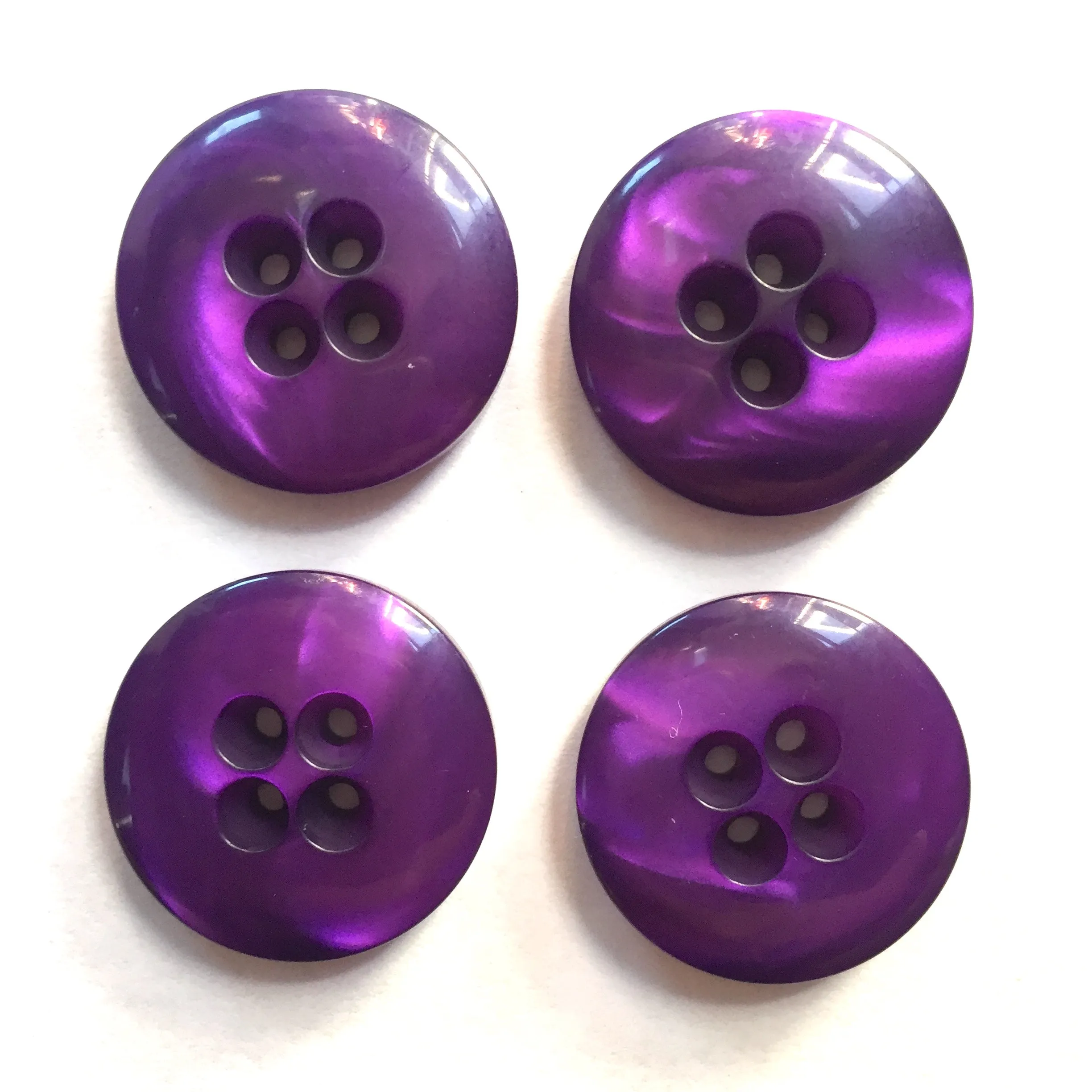 LAST ONES, Purple Designer 7/8" Coat Button, 4-holes, "Ocean"