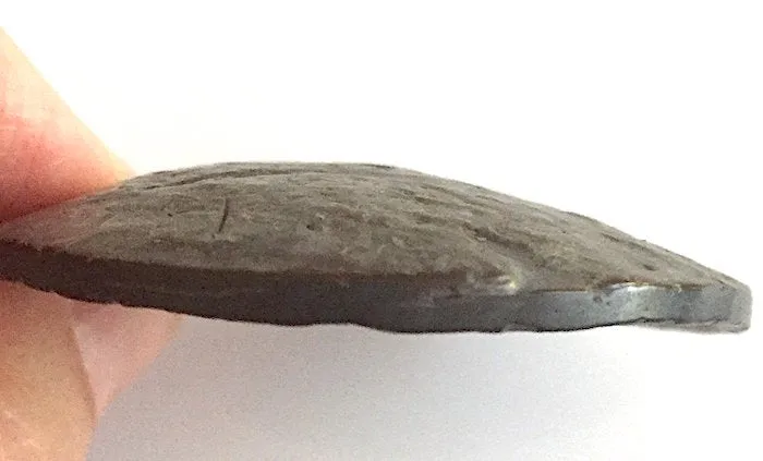 Lighter Gray Extra Large Scooped Coconut Button, "Rustica"  2-1/4"