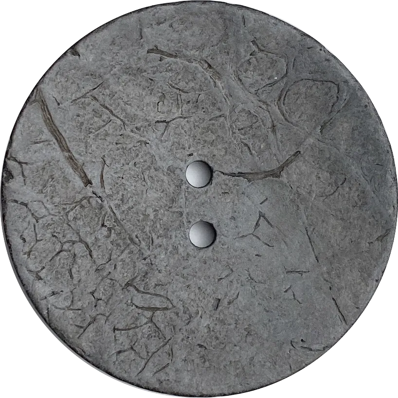 Lighter Gray Extra Large Scooped Coconut Button, "Rustica"  2-1/4"