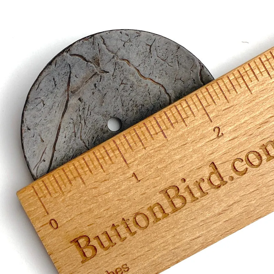 Lighter Gray Extra Large Scooped Coconut Button, "Rustica"  2-1/4"
