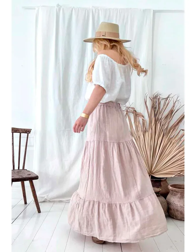 Linen Salsa Skirt Beige