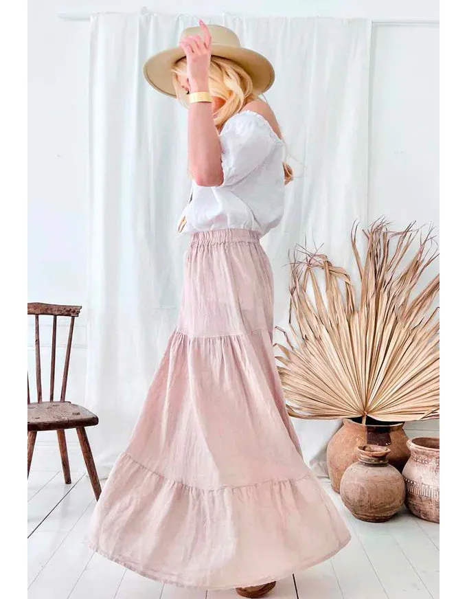 Linen Salsa Skirt Beige