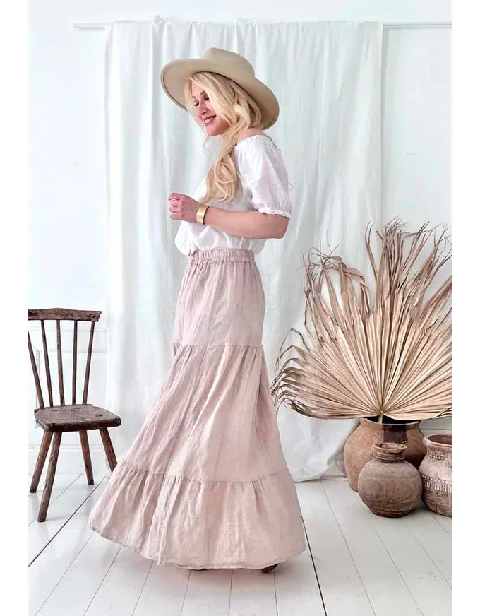 Linen Salsa Skirt Beige