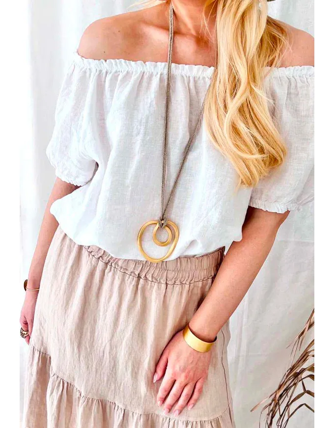 Linen Salsa Skirt Beige