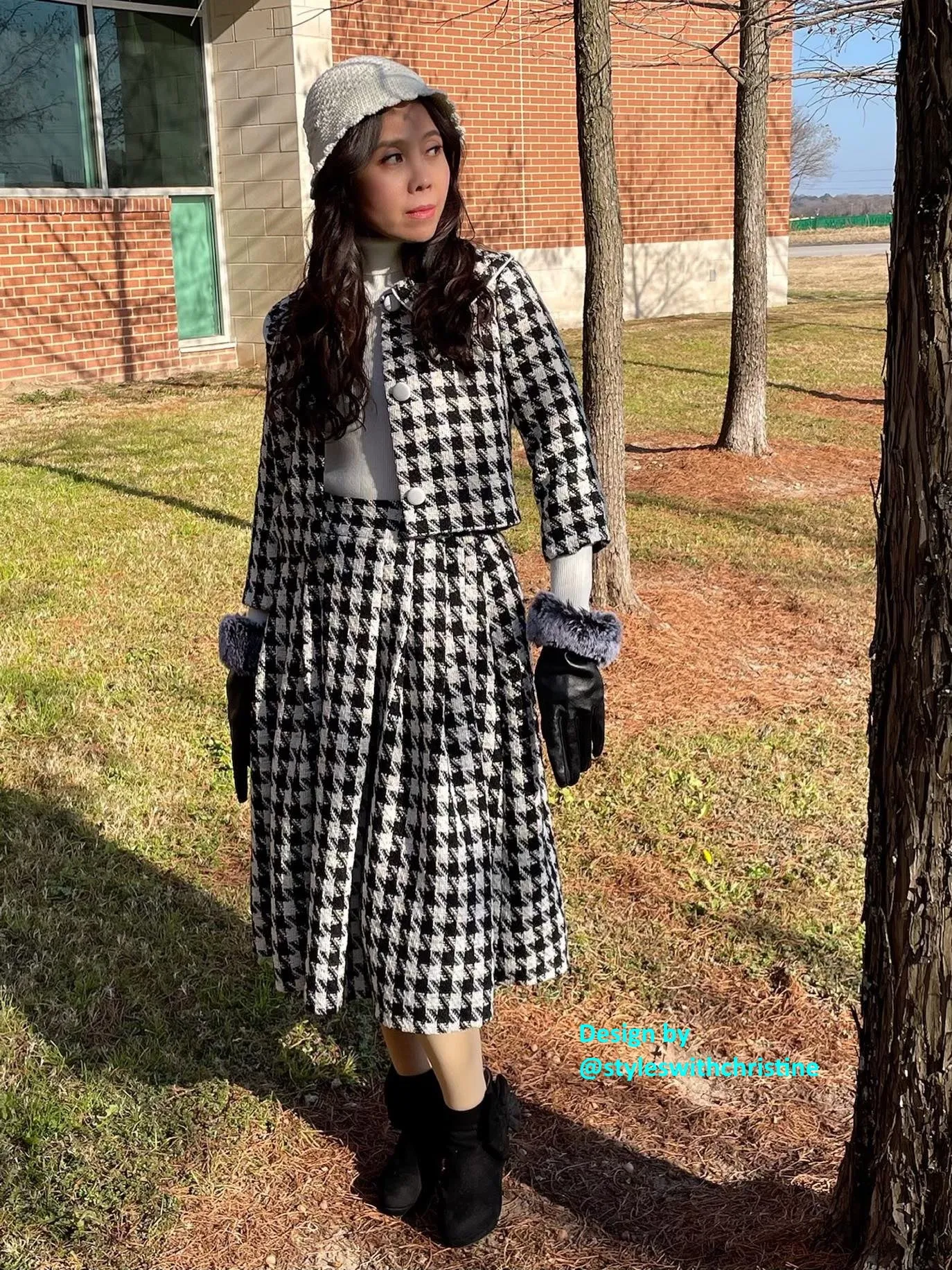 Lisa Collar suit in Tweed plaid size S