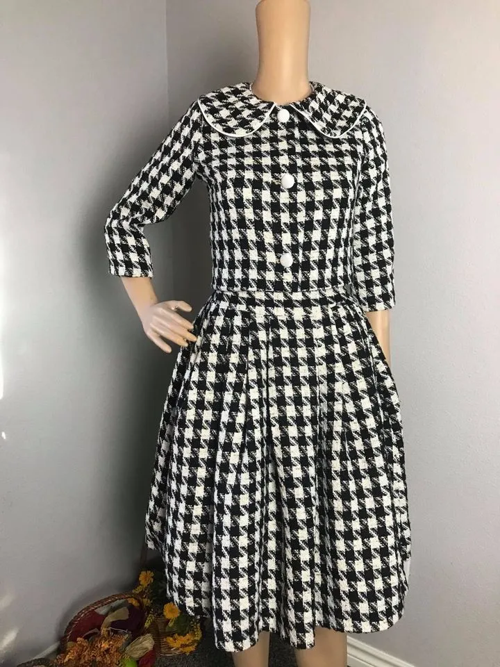 Lisa Collar suit in Tweed plaid size S