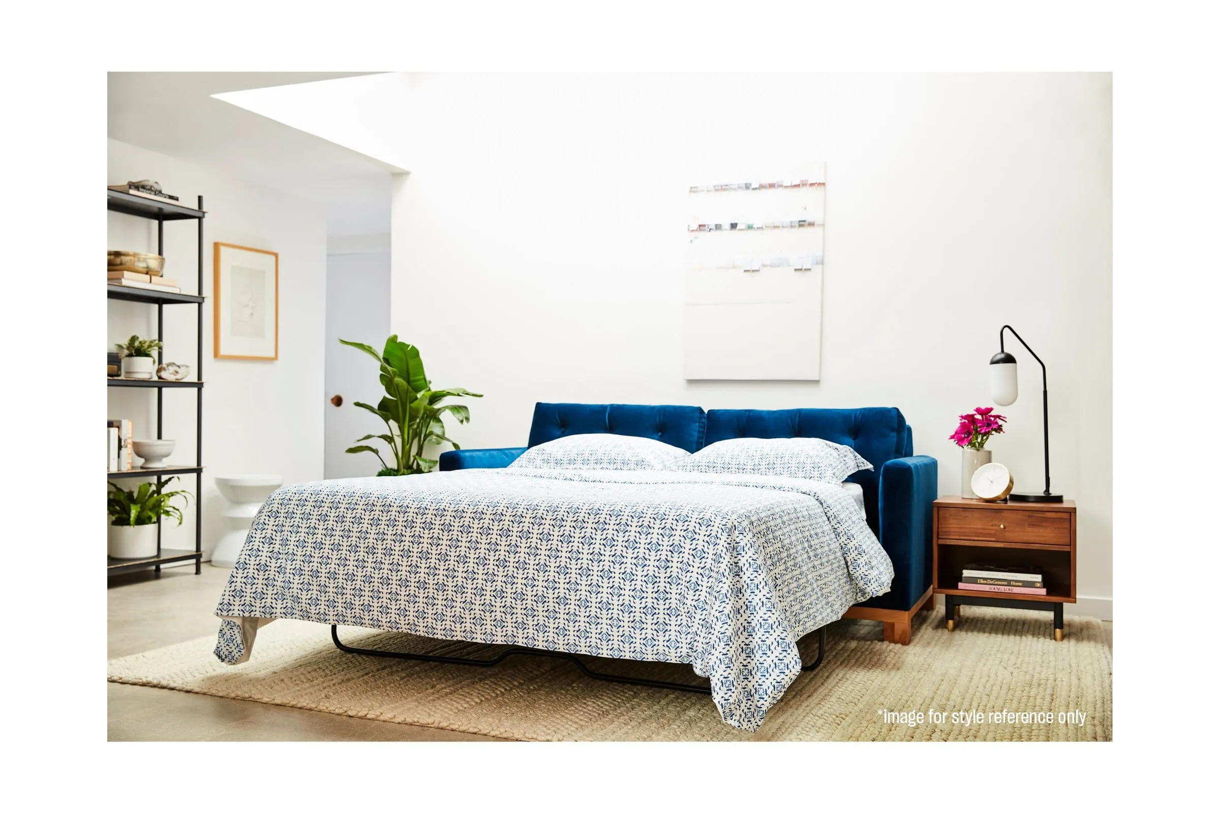 Logan Drive Apartment Size Sleeper Sofa Bed :: Leg Finish: Natural / Sleeper Option: Memory Foam Mattress