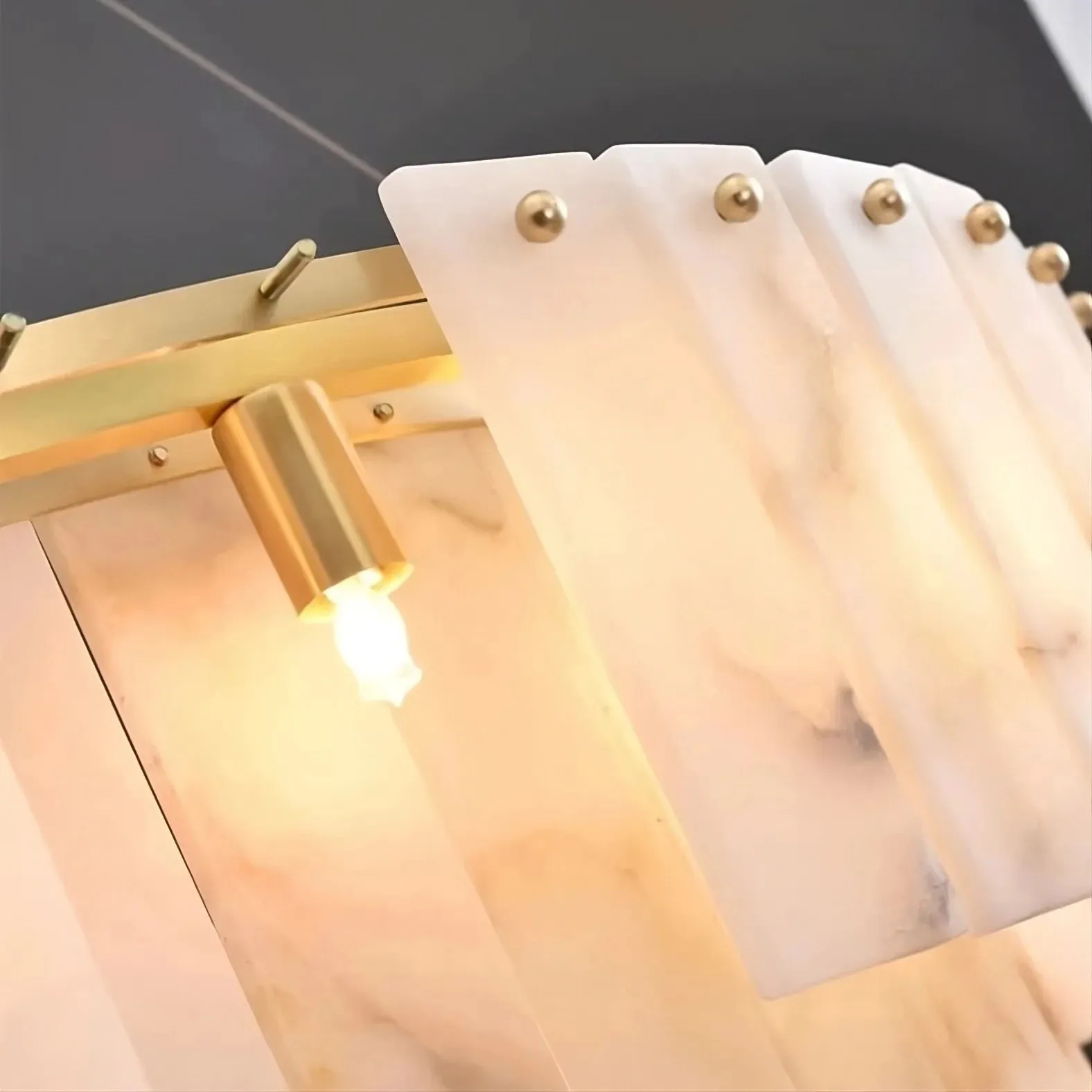 Multi-Layer Natural Marble Modern Chandelier
