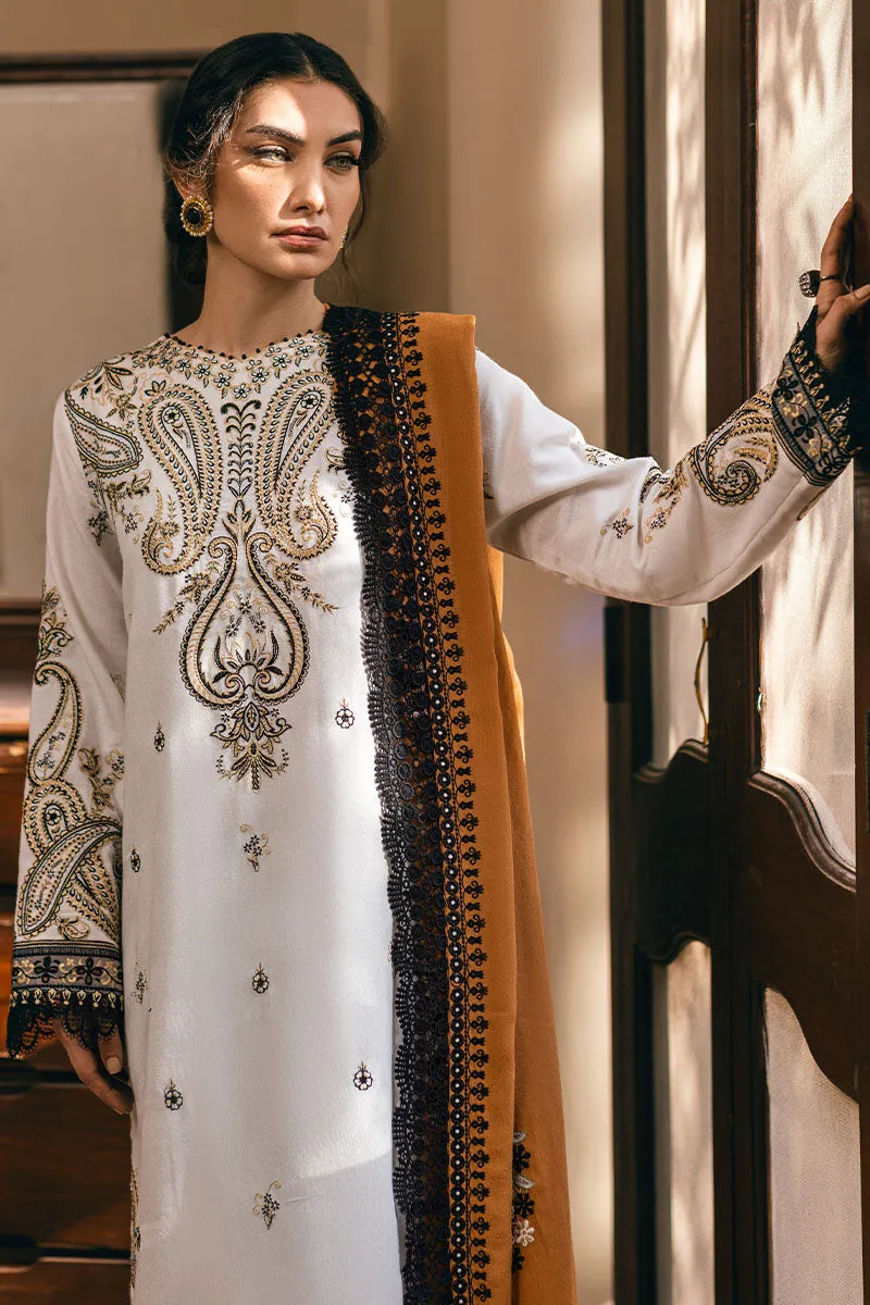 Mushq Hemline Symphony Karandi Fall/Winter – Ivory Whisper