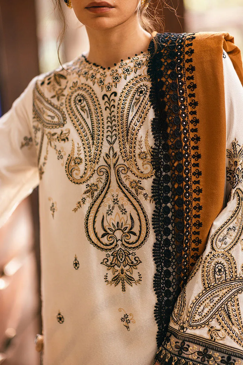 Mushq Hemline Symphony Karandi Fall/Winter – Ivory Whisper