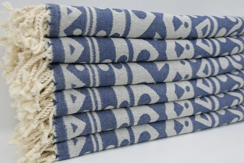 Navy Blue Mandala 100% Cotton Towel